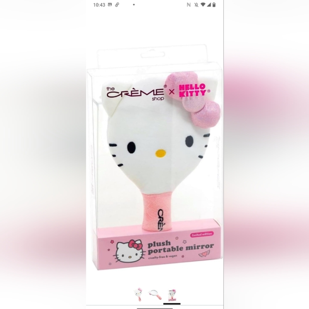 The Crème Shop X Hello Kitty Limited Edition Plush Portable Mirror - Genuine San